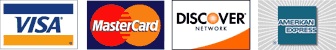 logos for visa, mastercard, discover card and american express