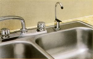 sink with reomote faucet installed